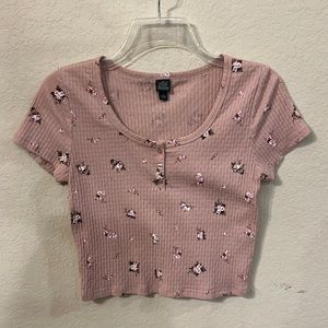floral pink crop top